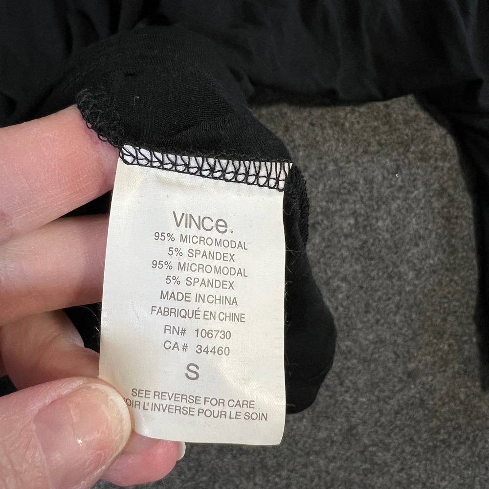 Vince Black Micromodal V-Neck Dolman Sleeve Top Small Minimalist Designer - Picture 4 of 12